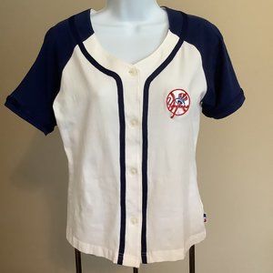YANKEES GIRLS YOUTH BUTTON DOWN SHIRT- Size XL